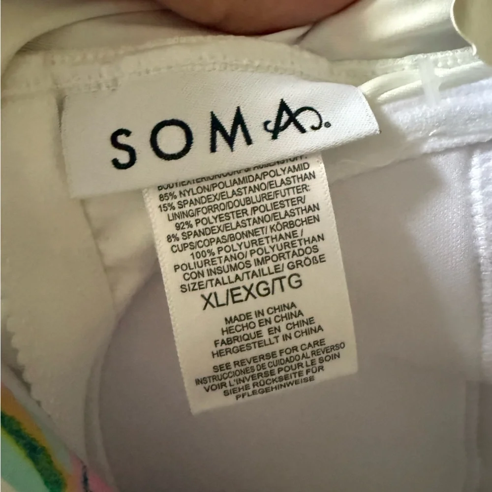 NWT Soma Swim V Wire Tankini Top‎ in Palm Print XL